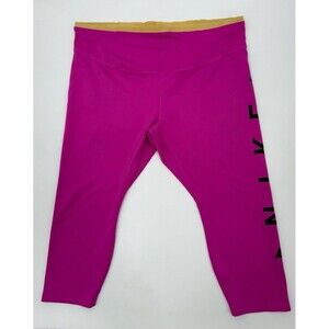 Nike Crop Workout Leggings 3X Women's Pink Yoga Running Dri-Fit